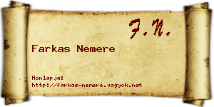 Farkas Nemere névjegykártya
